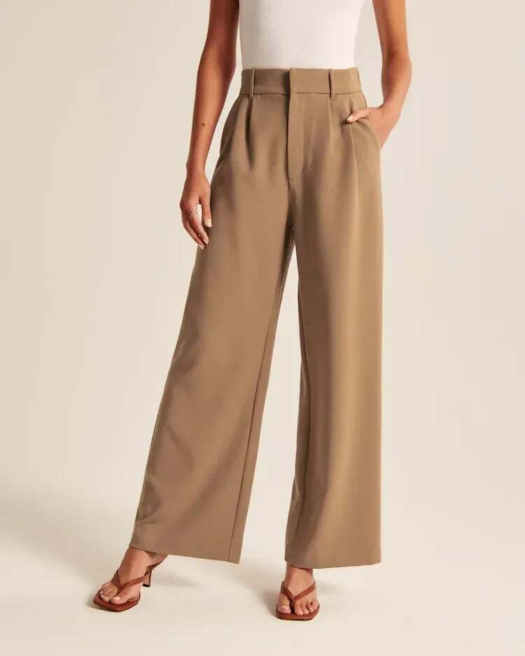 Lightweight Tailored Premium Fabric Wide Leg Pants