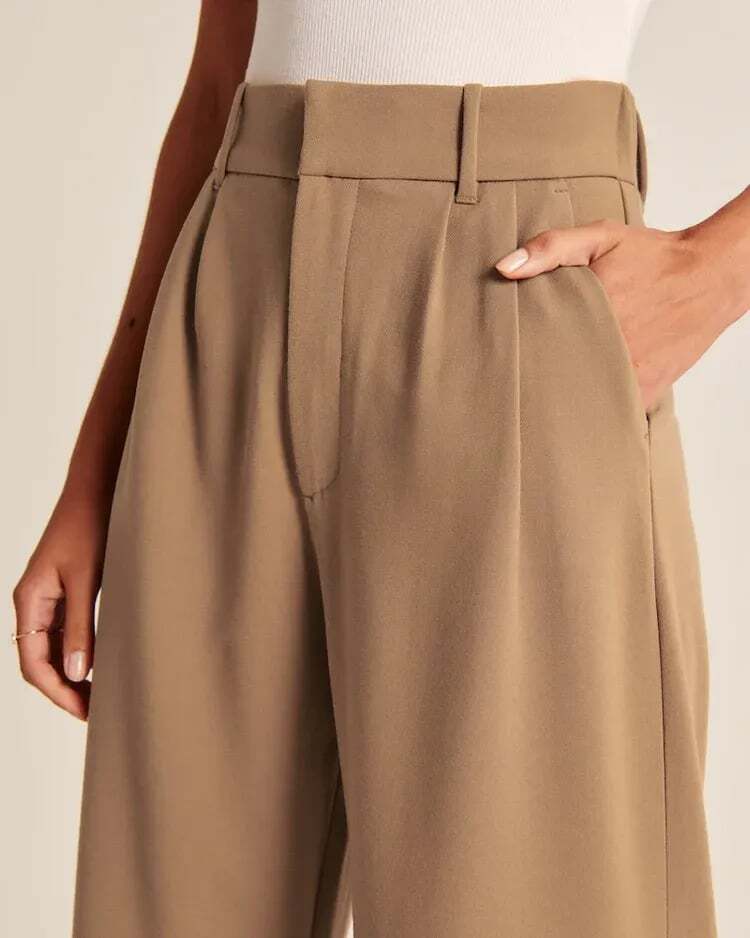 Lightweight Tailored Premium Fabric Wide Leg Pants