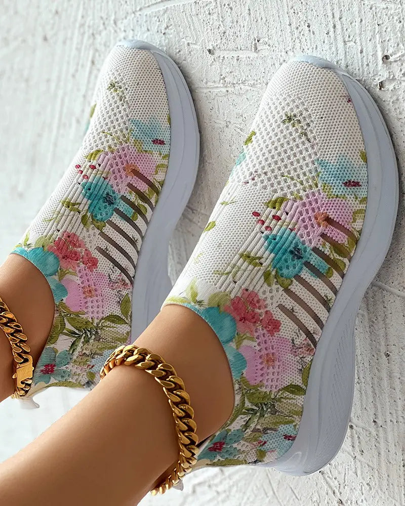 Women's Flower Rhinestone Sneakers