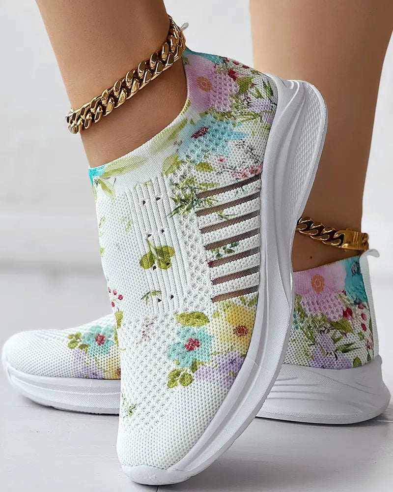 Women's Flower Rhinestone Sneakers