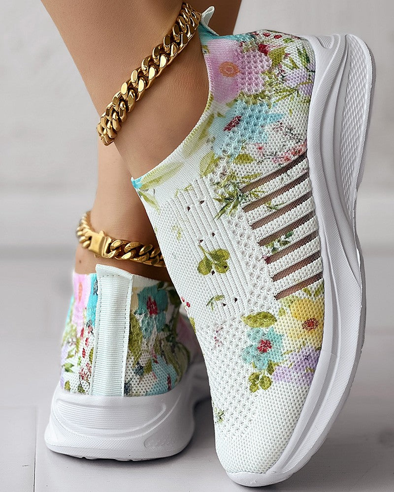 Women's Flower Rhinestone Sneakers