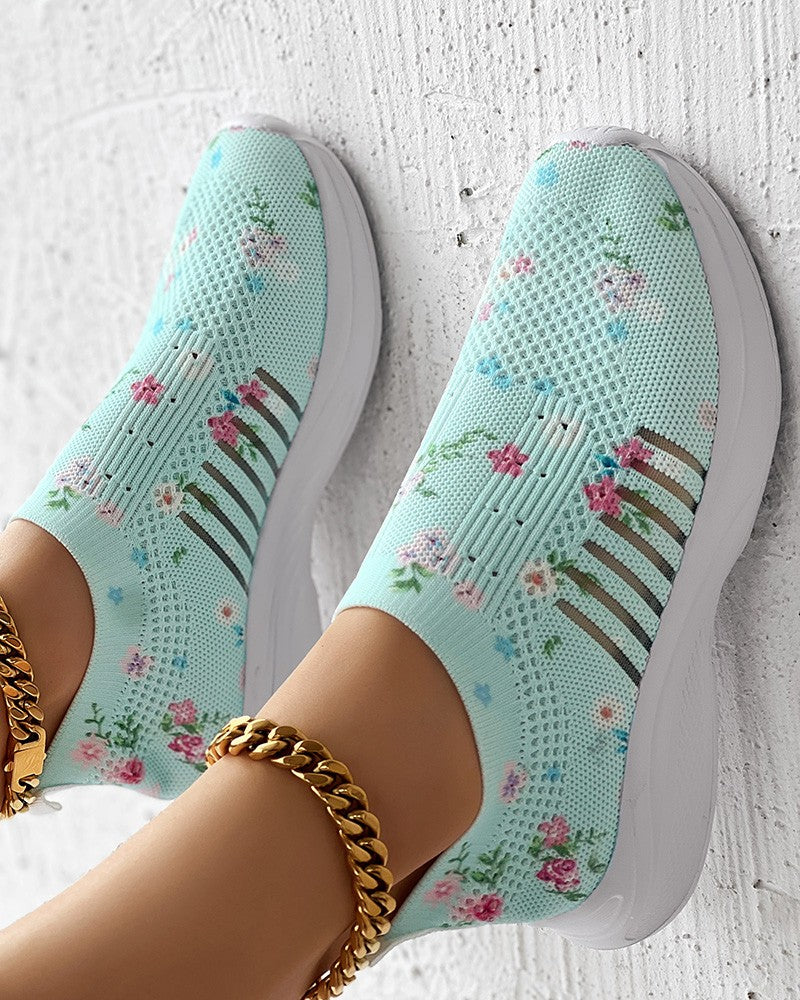 Women's Flower Rhinestone Sneakers