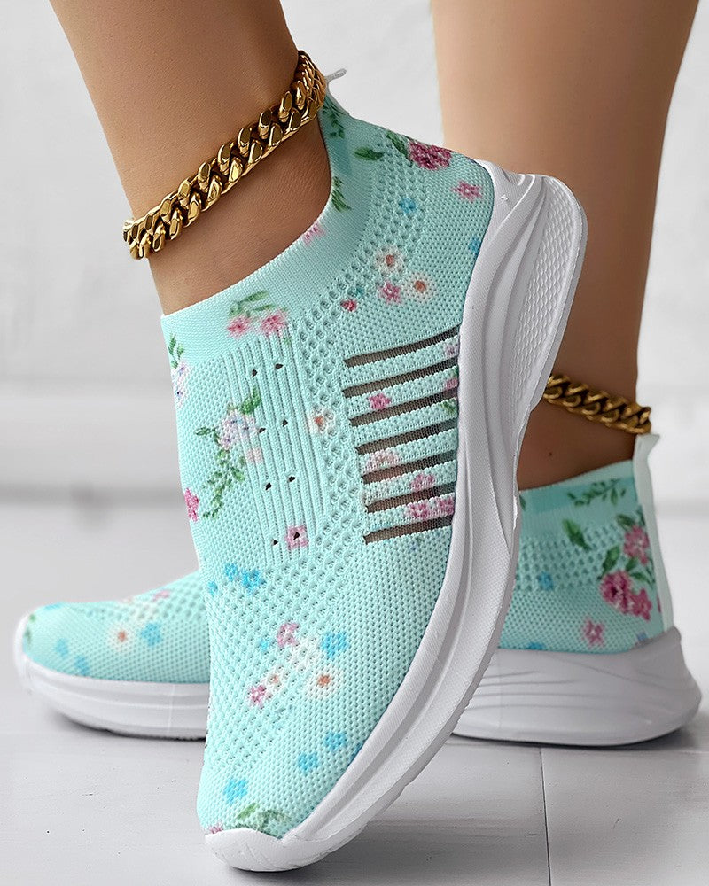 Women's Flower Rhinestone Sneakers