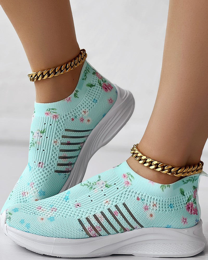 Women's Flower Rhinestone Sneakers