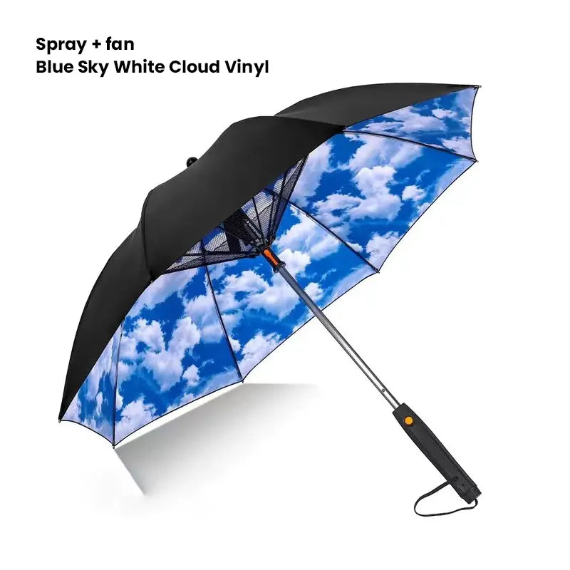 UV protection Umbrella with USB cooling fan charger