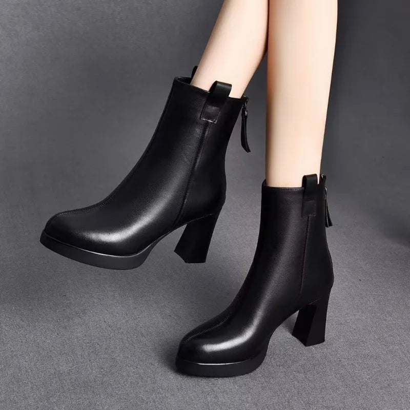 Ladies Stylish Pointed Toe High Heel Boots