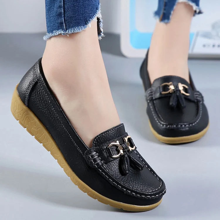 Women Flats Ballet Leather Breathable Casual Shoes