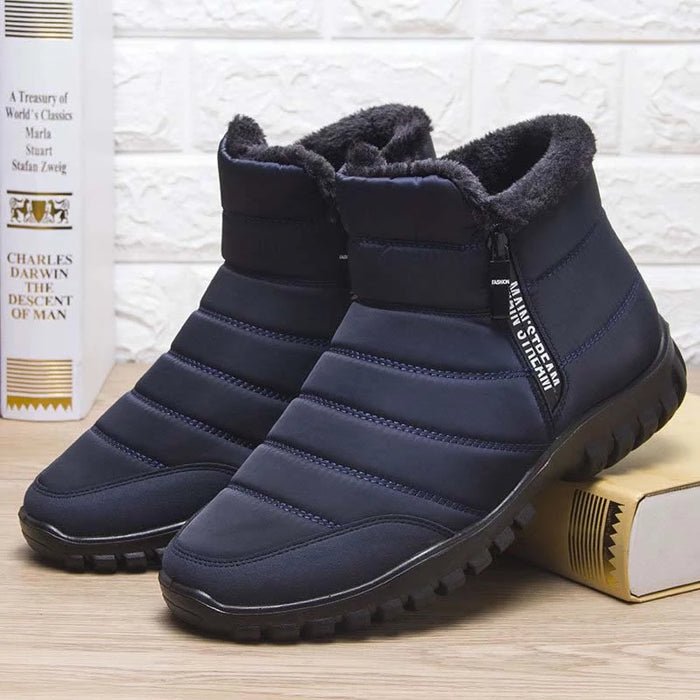 Men's Waterproof Cotton Zipper Snow Ankle Boots