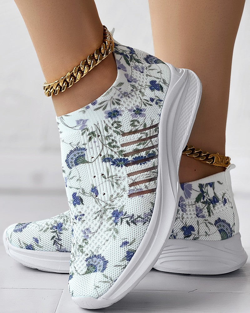 Women's Flower Rhinestone Sneakers