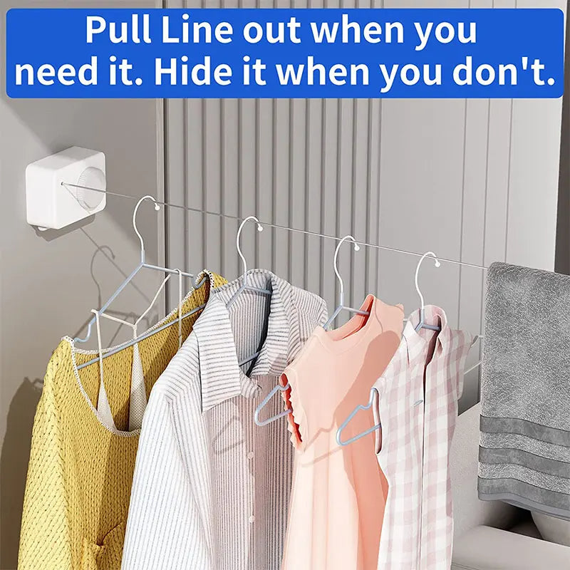 Drill-Free Invisible Adjustable Clothesline