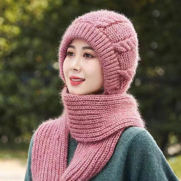 2 in 1 Mask Scarf Knitted Hat