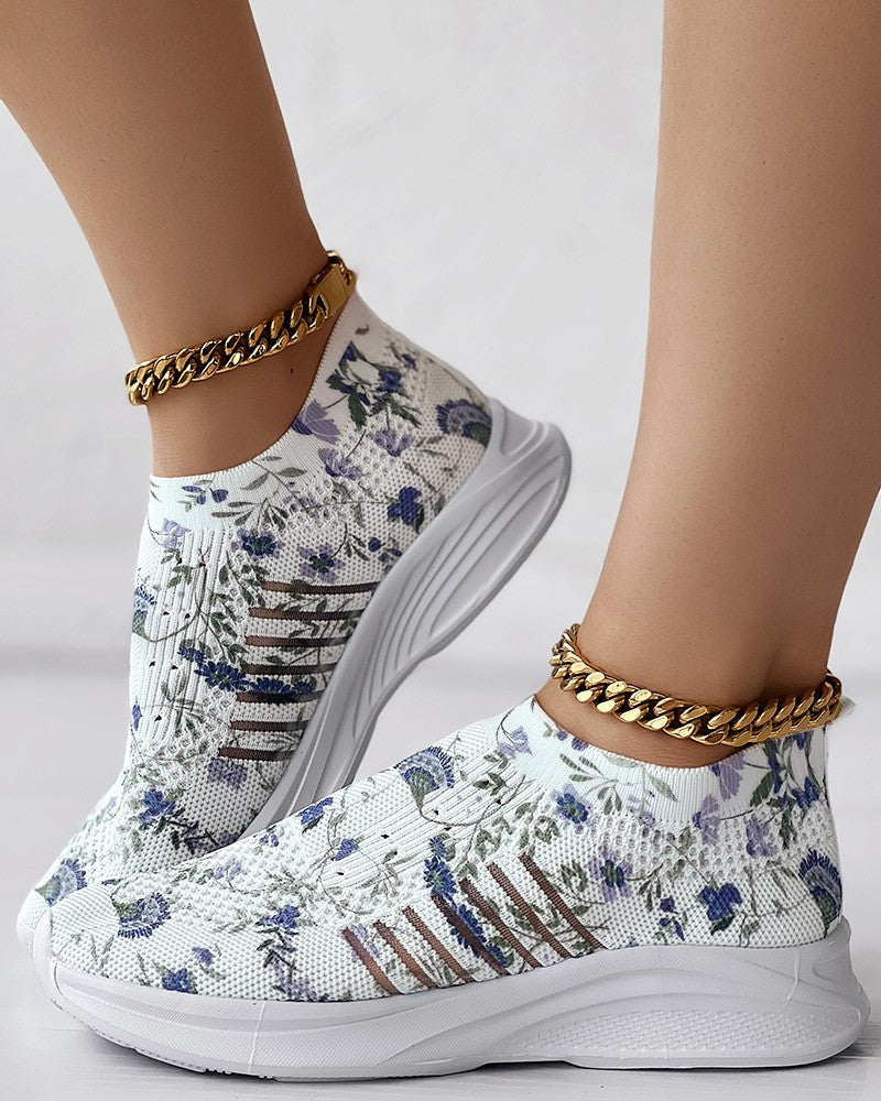 Women's Flower Rhinestone Sneakers