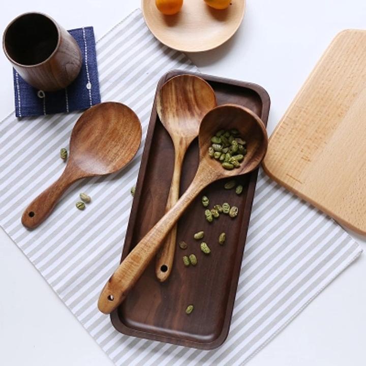 Teak wooden utensil set