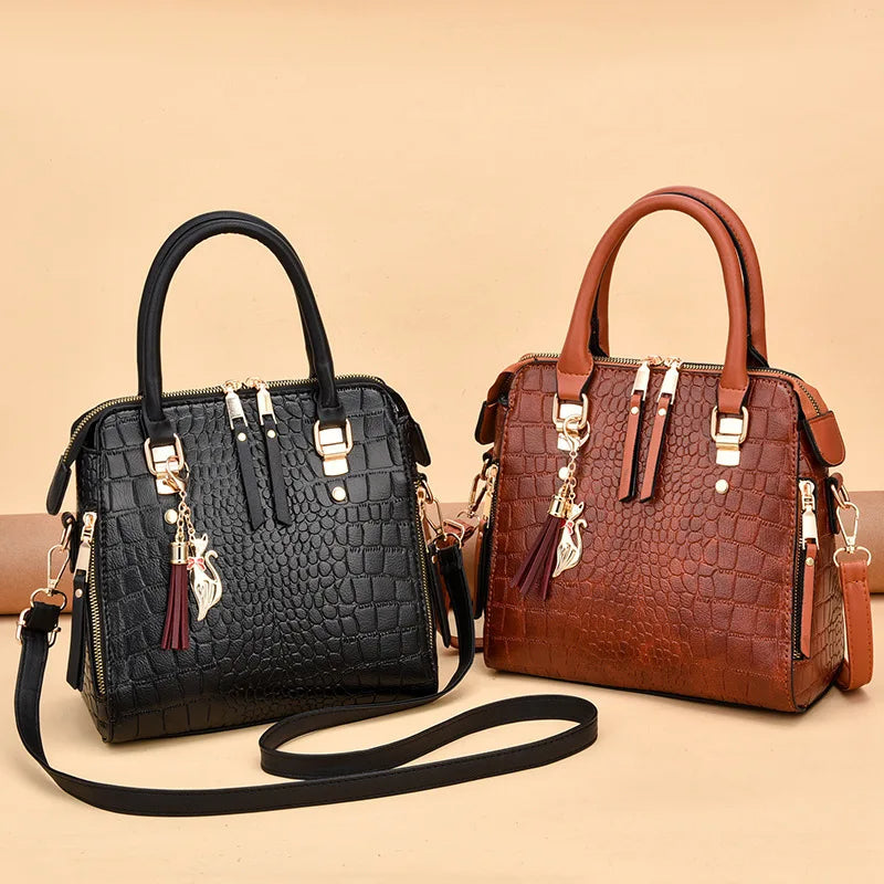 Trendy crocodile Handbag