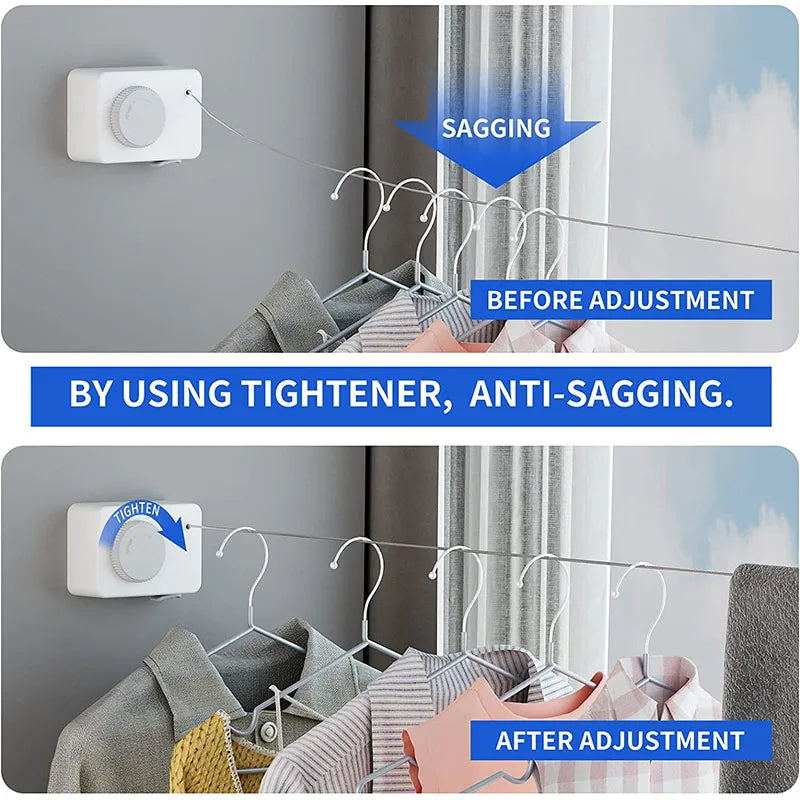 Drill-Free Invisible Adjustable Clothesline