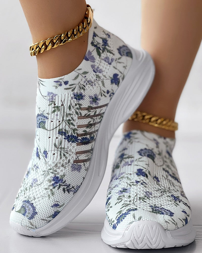 Women's Flower Rhinestone Sneakers