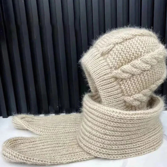 2 in 1 Mask Scarf Knitted Hat