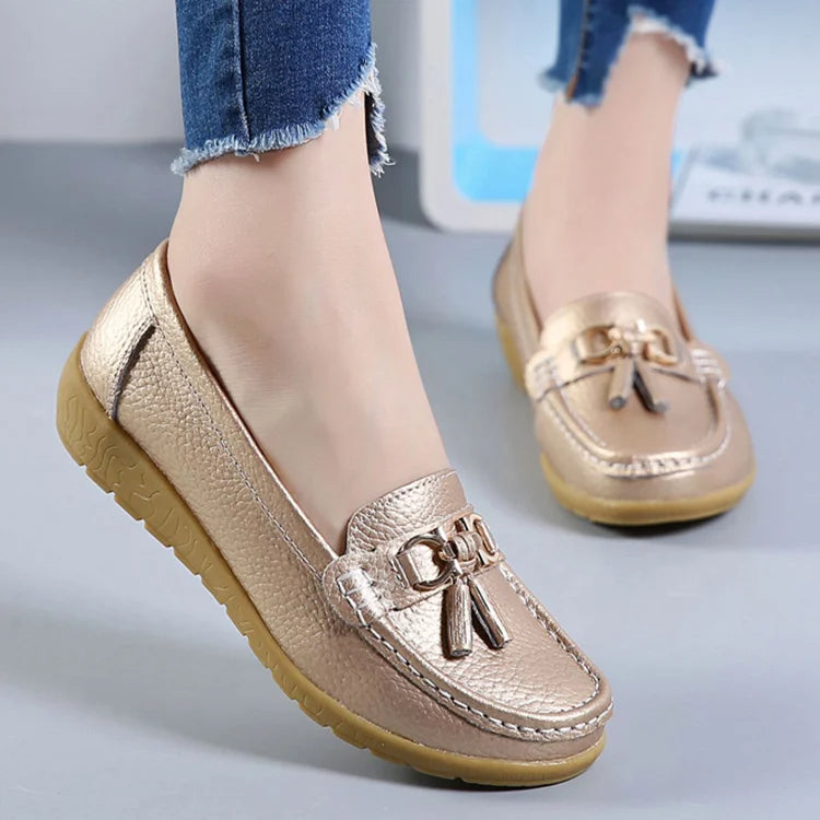 Women Flats Ballet Leather Breathable Casual Shoes