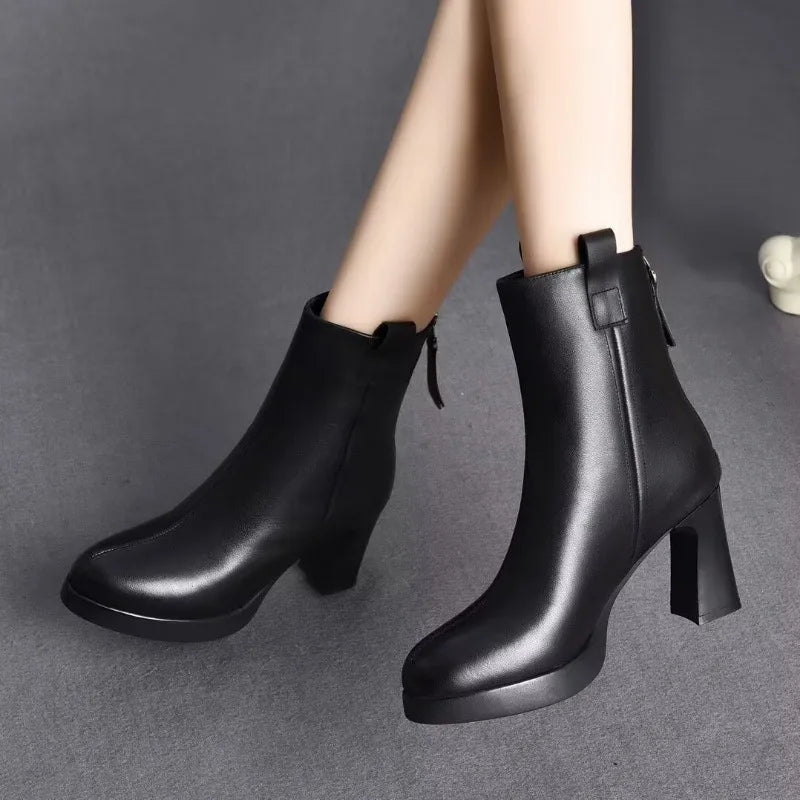 Ladies Stylish Pointed Toe High Heel Boots