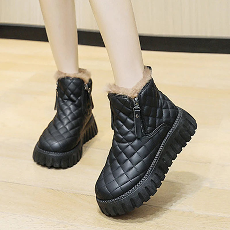 Women's Zipper Thick Soled Ankle Boots