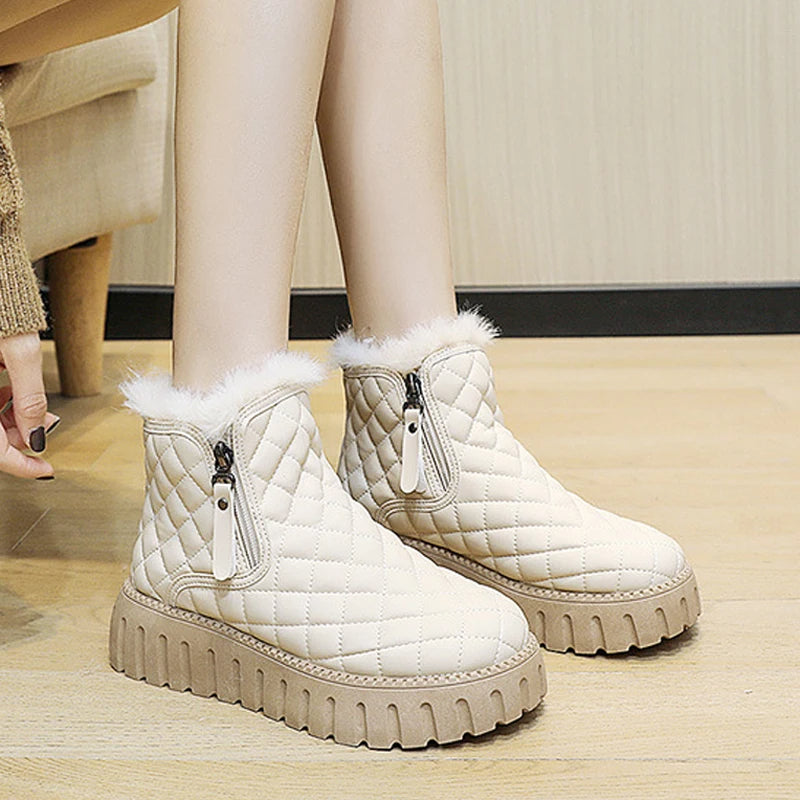 Women's Zipper Thick Soled Ankle Boots