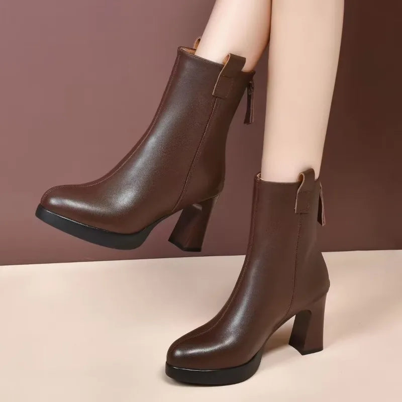 Ladies Stylish Pointed Toe High Heel Boots