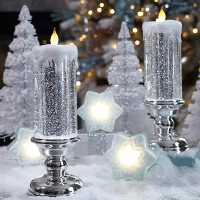 LED Christmas Candles With Pedestal