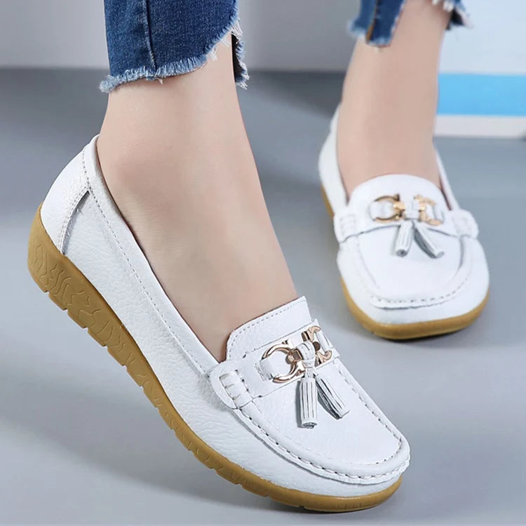 Women Flats Ballet Leather Breathable Casual Shoes