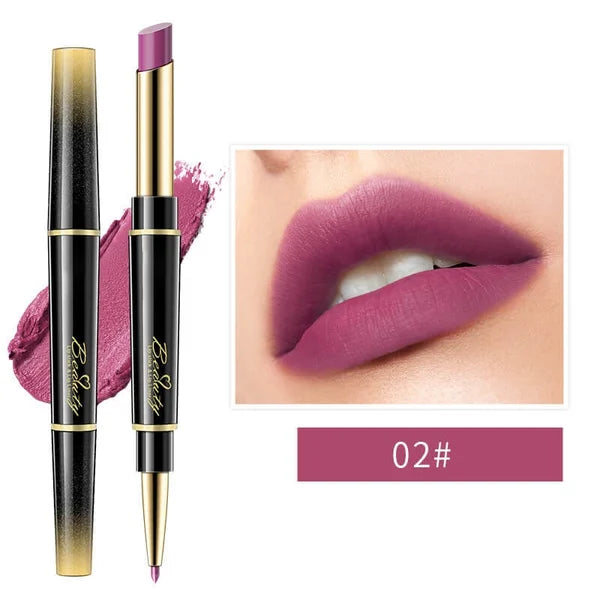 Double ended lipstick Automatic Lip Liner Matte Waterproof Non-fading Non-stick Lipstick