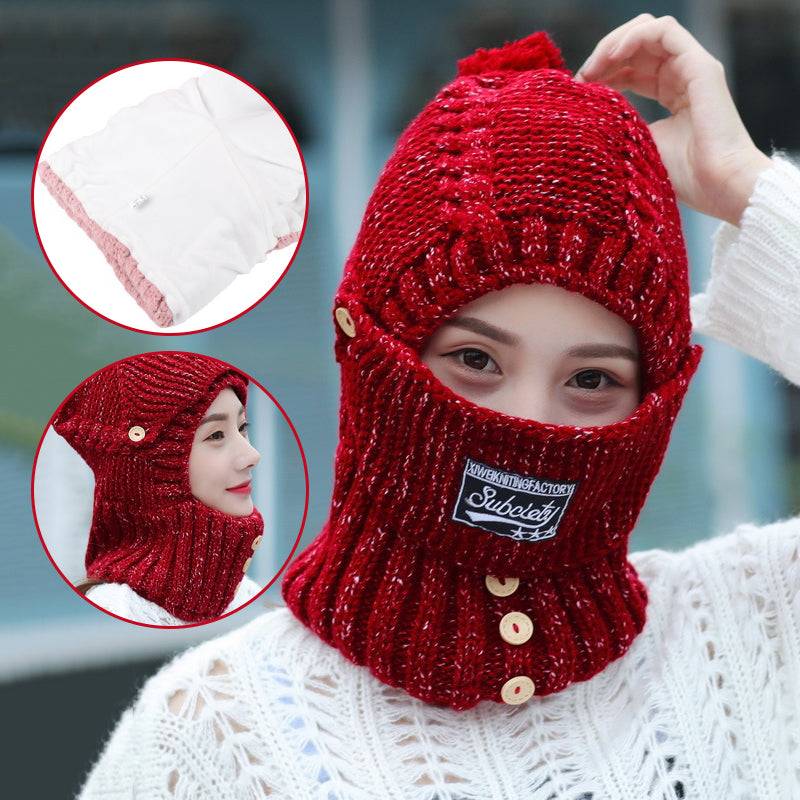 2 in 1 Mask Scarf Knitted Hat