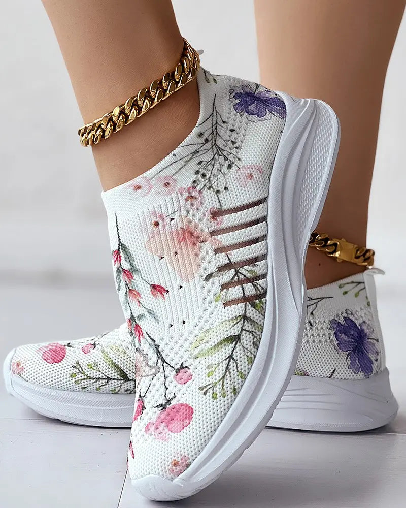 Women's Flower Rhinestone Sneakers