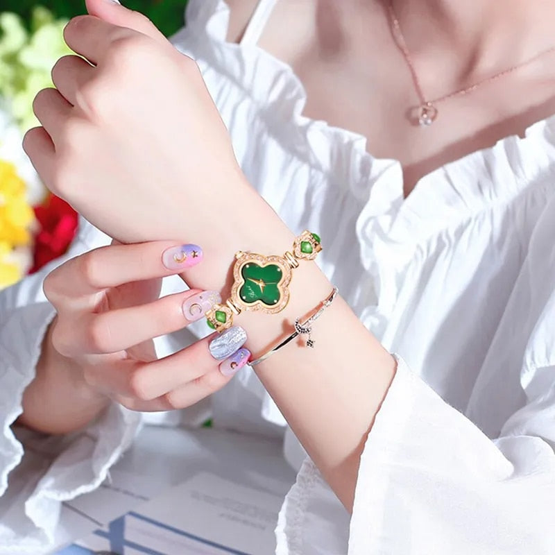 Four Leaf Clover Bracelet Watch