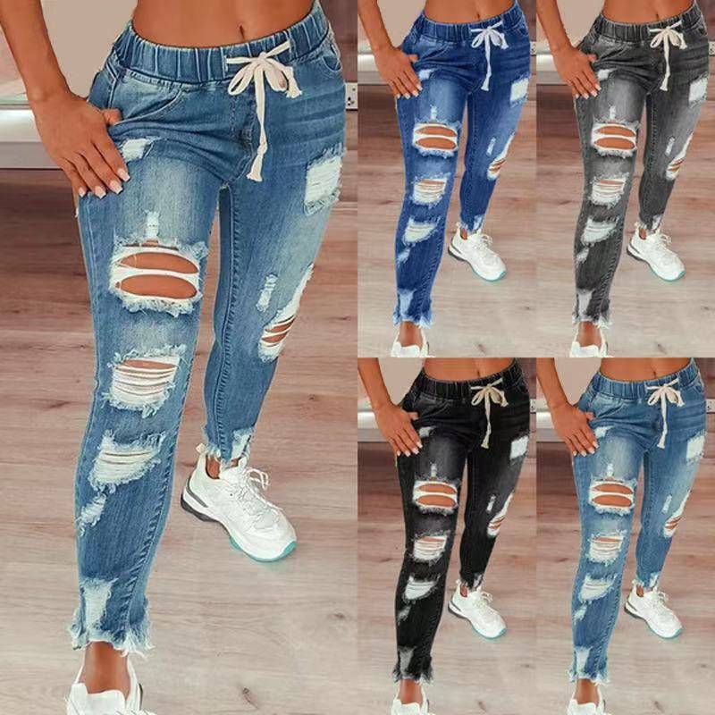 Women's Drawstring Denim Jeans