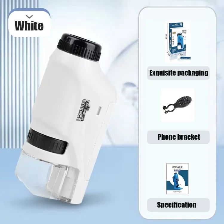 Kid's Portable Pocket Microscope With Adjustable Zoom 60-120x