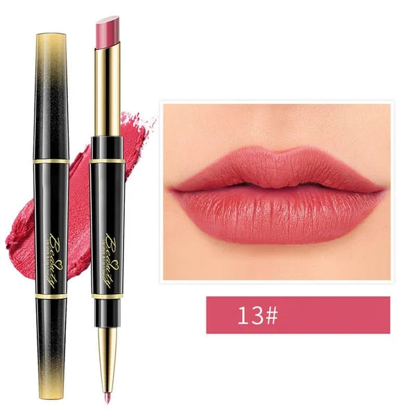 Double ended lipstick Automatic Lip Liner Matte Waterproof Non-fading Non-stick Lipstick