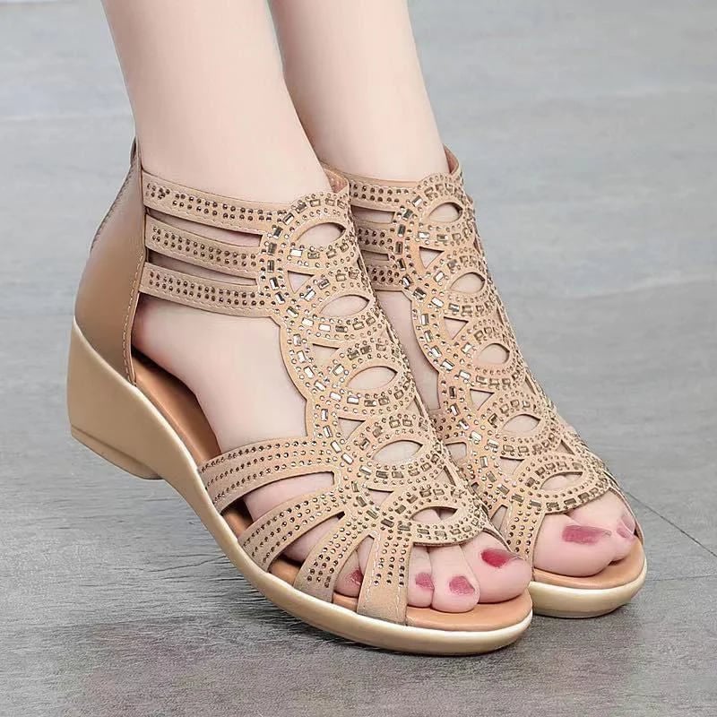 Ladies soft sandals roman shoes