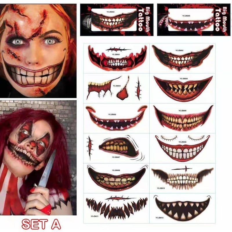 Halloween Prank Makeup Temporary Tattoo 😈 Realistic & Easy To Remove