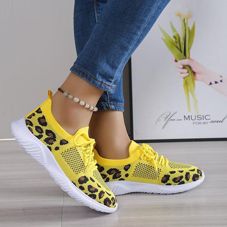 Leopard Print Lace-up Sneakers