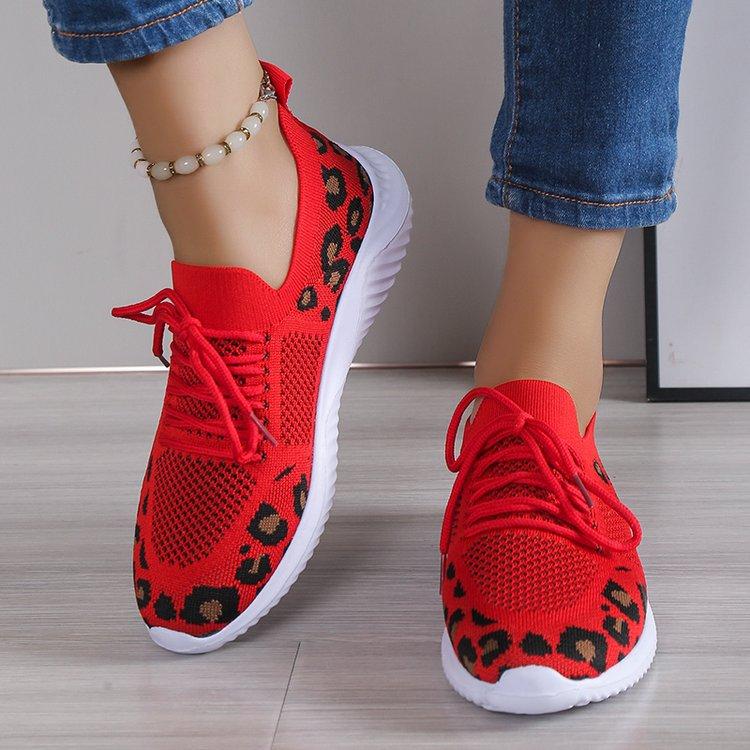 Leopard Print Lace-up Sneakers