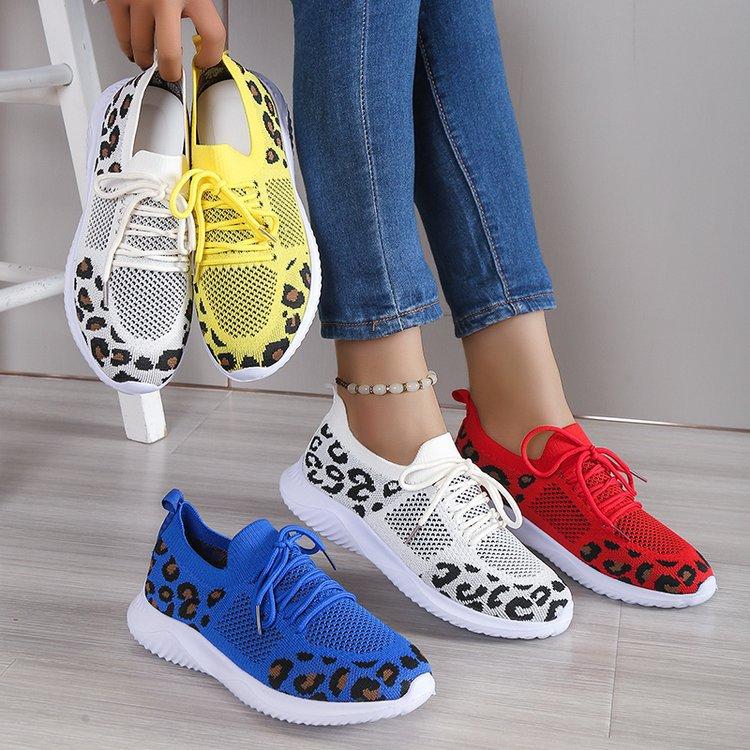 Leopard Print Lace-up Sneakers