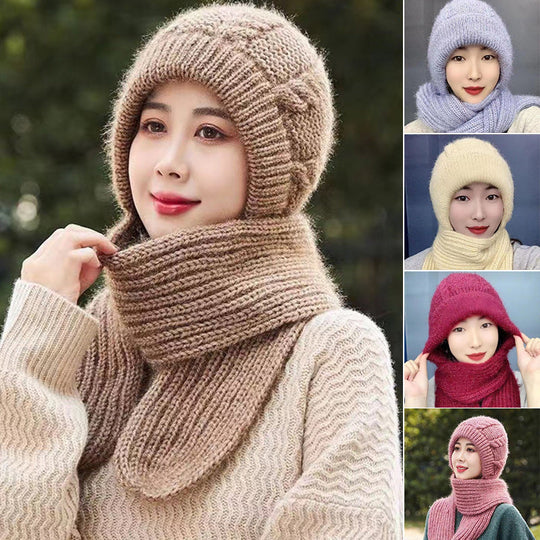 2 in 1 Mask Scarf Knitted Hat