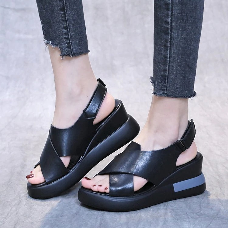 Women Solid Wedge Sandals for Eliminate Foot