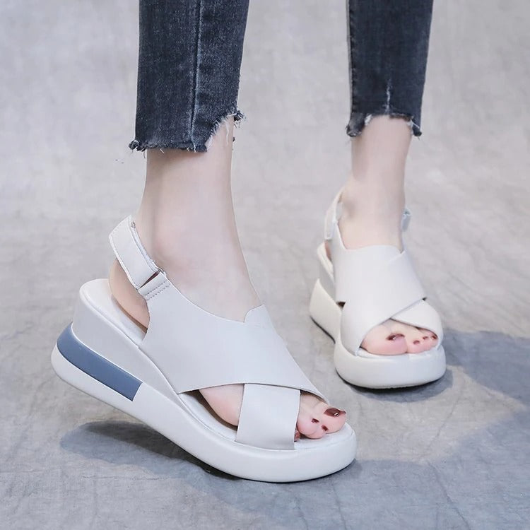 Women Solid Wedge Sandals for Eliminate Foot