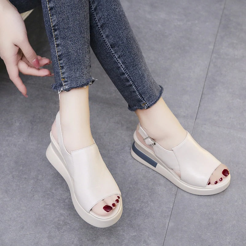 Women Solid Wedge Sandals for Eliminate Foot