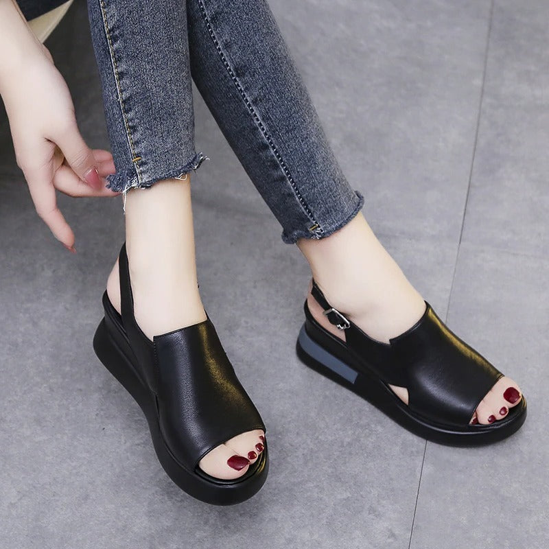 Women Solid Wedge Sandals for Eliminate Foot