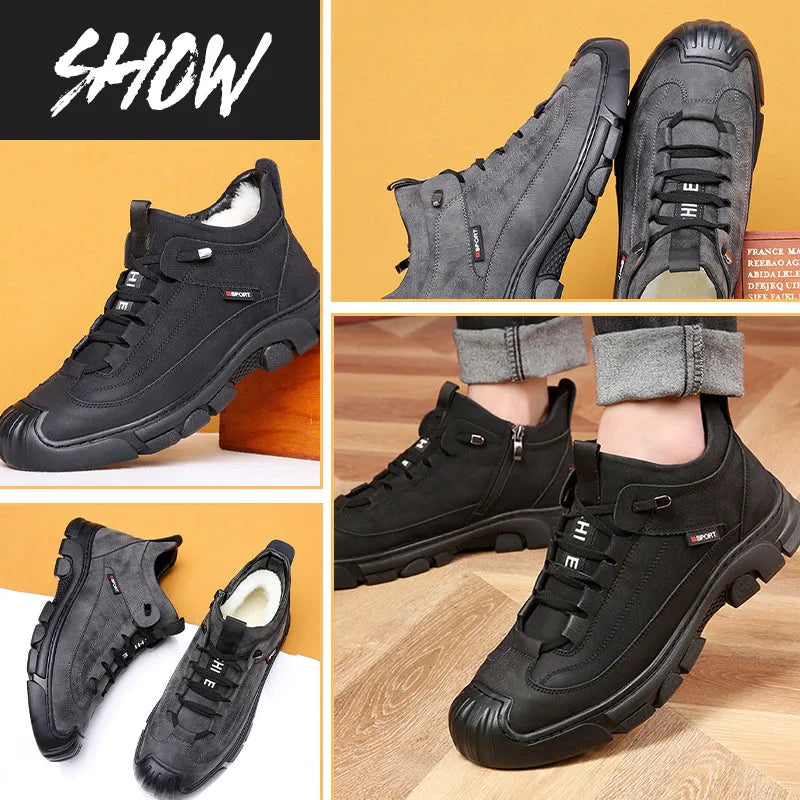 Men's Leather Sneakers With Wool Lining