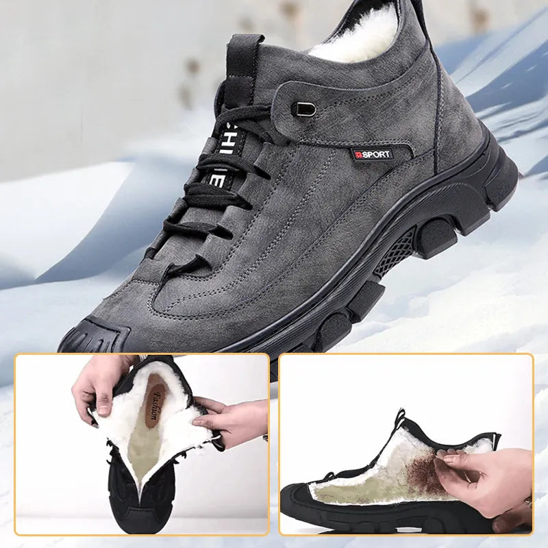 Men's Leather Sneakers With Wool Lining