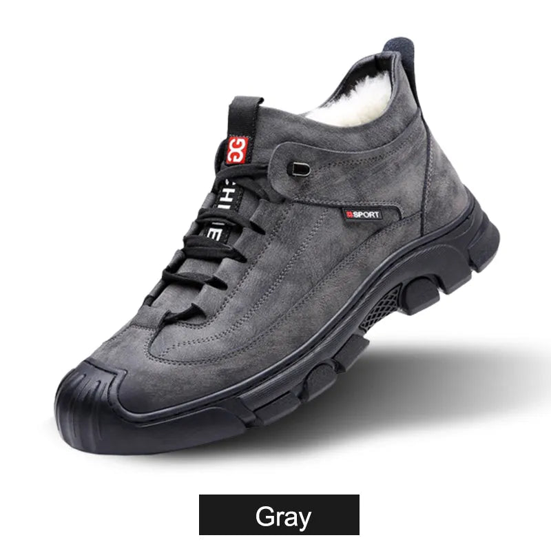 Men's Leather Sneakers With Wool Lining