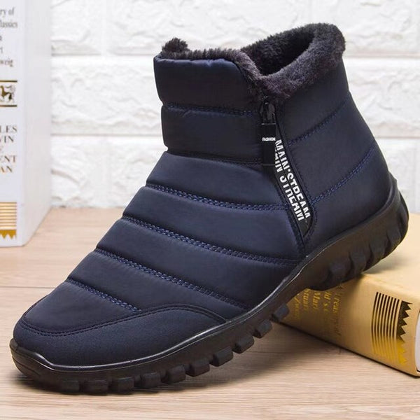 Men's Waterproof Cotton Zipper Snow Ankle Boots