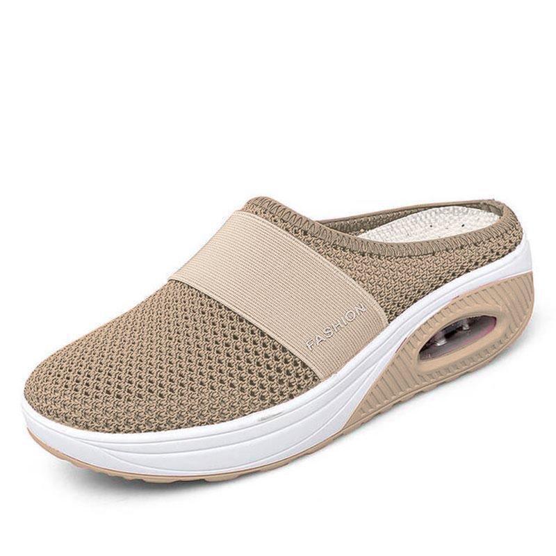 Women's breathable lightweight air cushion slip-on walking slippers